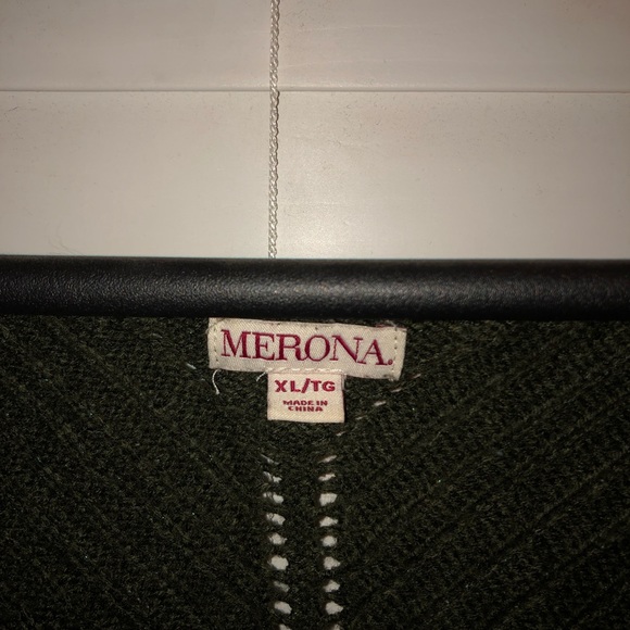 ‼️SOLD‼️Olive Green Long Sweater w/ Detailed Back - Picture 3 of 4